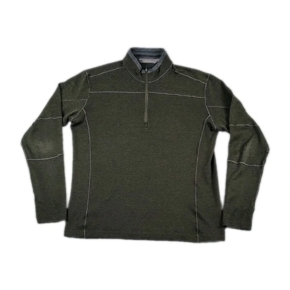 Kuhl  Outdoor Gear  1/4 Zip Mock Neck Long Sleeve  Pullover Mens  Dark Green